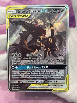 Pokemon TCG Umbreon & Darkrai GX SM241 Black Star Promo Holo Damaged - Image 3