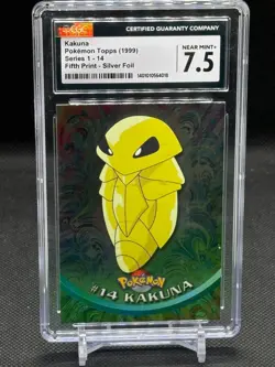 Pokemon Topps TV Series 1 Silver Foil Kakuna 14 CGC 7.5 - Image 1