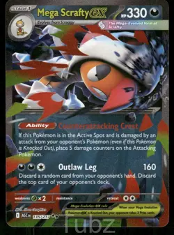 Mega Scrafty ex 135/217 Double Rare Ascended Heroes Pokemon Near Mint - Image 1