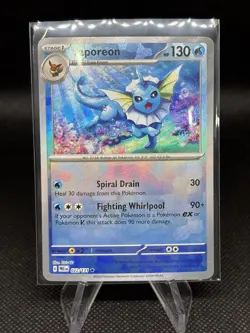 Vaporeon (Poke Ball) - 022/131 - Pokemon Prismatic Evolutions Rare NM - Image 1