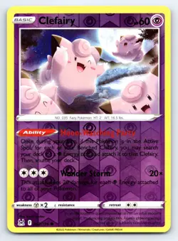 Pokemon Clefairy SWSH11: Lost Origin SWSH11 Reverse Holo 062/196 LP TCG - Image 1