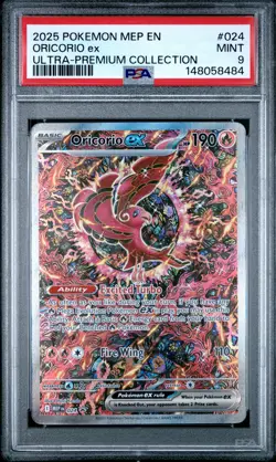 2025 POKEMON MEP EN-ME BLACK STAR PROMO #024 ORICORIO EX PSA 9 - Image 1