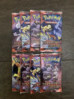 Pokemon Destined Rivals Booster Packs -Factory Sealed -8 Count Lot - Image 1