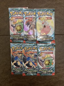 Pokemon Journey Together Booster Packs -Factory Sealed -6 Count Lot - Image 1
