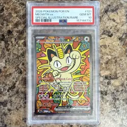 Pokemon 2026 Meowth ex 121/088 ME03 Perfect Order SIR Holo English PSA 10 - Image 1