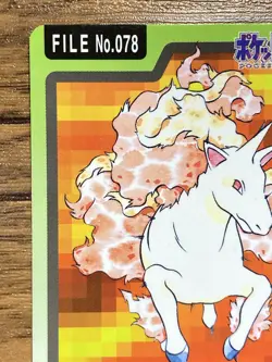 Pokemon Carddass Card Rapidash File No.78 Bandai Pocket Monsters 1997 - Image 3
