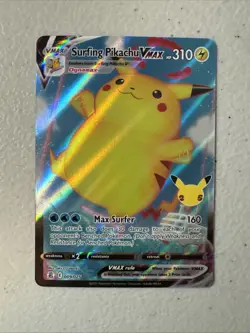 Surfing Pikachu VMAX Celebrations #009/025 Ultra Rare,Holo Pokemon Card - Image 1