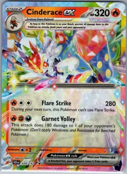 Cinderace ex 028/142 SV07: Stellar Crown - Pokemon Card - NM - Image 1