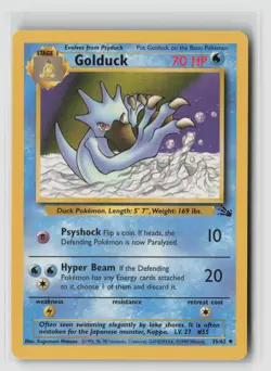 Golduck #35/62 Fossil Uncommon Pokemon TCG MP - Image 1