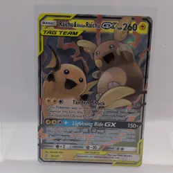 Pokemon Raichu & Alolan Raichu GX Tag Team 54/236 Unified Minds NM - Image 1