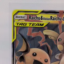 Pokemon Raichu & Alolan Raichu GX Tag Team 54/236 Unified Minds NM - Image 2