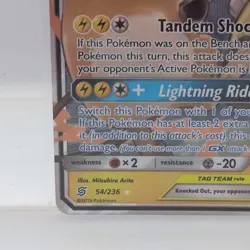 Pokemon Raichu & Alolan Raichu GX Tag Team 54/236 Unified Minds NM - Image 5