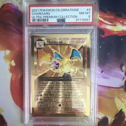 Pokemon Celebrations Charizard #4 Foil Ultra-Premium Collection PSA 8 - Image 1