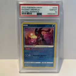 Pokemon TCG Radiant Greninja Sword & Shield Astral Radiance PSA 10 - Image 1