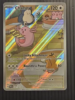 Chansey 187/167 Illustration Rare Twilight Masquerade Pokemon Light Crease - Image 1