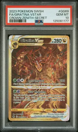 2023 POKEMON SWORD & SHIELD CROWN ZENITH SECRET FULL ART/GIRATINA VSTAR PSA 10 - Image 1