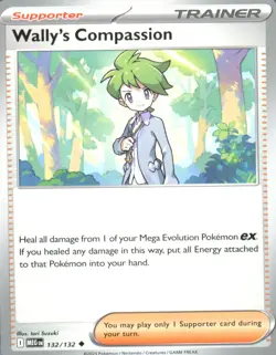 Wally's Compassion 132/132 Uncommon Mega Evolution Pokemon Near Mint - Image 1