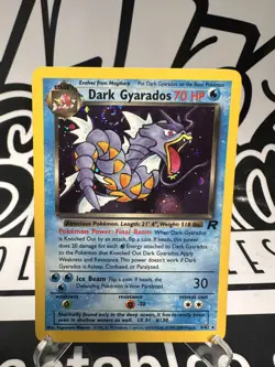 Dark Gyarados #8 Holo SWIRL Pokemon Team Rocket LP - Image 1