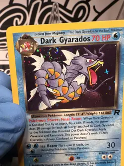 Dark Gyarados #8 Holo SWIRL Pokemon Team Rocket LP - Image 3