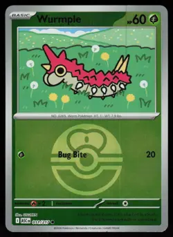 Wurmple (Love Ball) 011/217 Holo Common Ascended Heroes Pokemon Reverse Holo NM - Image 1