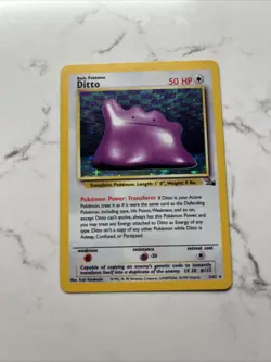 Pokemon TCG Ditto Fossil 3/62 Holo 1999-2000 Wizards Base Set Copyright Holo... - Image 1