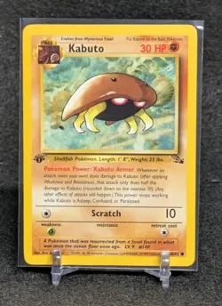 1999 Pokemon TCG Kabuto 1st Edition 50/62 Fossil WOTC Vintage LP Common - Image 1