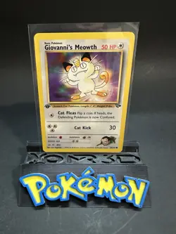 Pokemon Card Giovanni's Meowth Gym Challenge 1st Edition Common 74/132 LP - Image 1