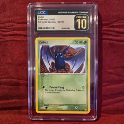 2005 Pokemon EX Delta Species Zubat #88/113 CGC Pristine 10 Vintage TCG Card - Image 1