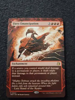 MTG Fiery Emancipation Wilds of Eldraine: Enchanting Tales Regular - Image 1