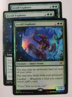 Icetill Explorer Set Of 3 - Extended Art 343, FOIL 0192 And Normal 0192 MTG - Image 1