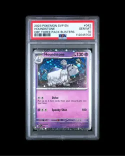 🌀 Pokemon SVP 042 - Black Star Promo Houndstone Cosmos Holo - PSA 10 - Swirl 🌀 - Image 1