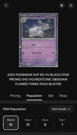 🌀 Pokemon SVP 042 - Black Star Promo Houndstone Cosmos Holo - PSA 10 - Swirl 🌀 - Image 5