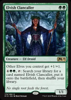 Elvish Clancaller -Foil Light Play MTG Magic 2019 Core Set - Image 1
