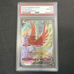 PSA 10 GEM MINT Ho-Oh V 187/195 FULL ART HOLO Silver Tempest Pokemon Card 235 - Image 1