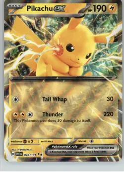 Pikachu ex 028/131 Double Rare Prismatic Evolutions Pokemon Near Mint - Image 1