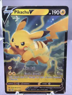 ULTRA RARE Pikachu V SWSH063 Pokemon Black Star Promo Holo Foil Holographic - LP - Image 1
