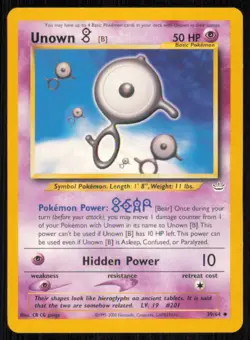 Unown [B] 39/64 Uncommon Neo Revelation Pokemon Unlimited Lightly Played - Image 1