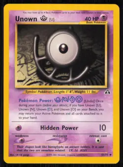 Unown [U] 51/75 Uncommon Neo Discovery Pokemon Unlimited Lightly Played - Image 1