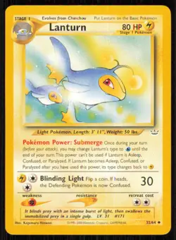 Lanturn 32/64 Uncommon Neo Revelation Pokemon Unlimited Lightly Played - Image 1