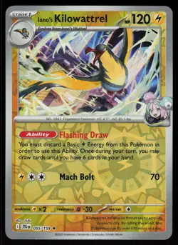 Iono's Kilowattrel 055/159 Rare Journey Together Pokemon Reverse Holo Near Mint - Image 1