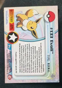 Eevee #133 Pokemon 2000 Topps TV - Image 2