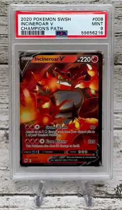 2020 POKEMON SWSH INCINEROAR V CHAMPIONS PATH #008 - PSA 9 MINT - Image 1