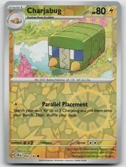 Charjabug 52/142 Stellar Crown Pokemon Reverse Holo NM Common - Image 1