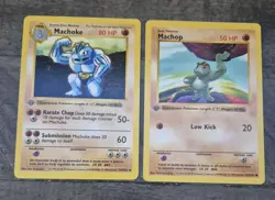 Pokemon TCG Machoke & Machop 1st Edition Base Shadowless Rare - Image 1