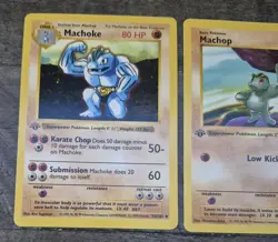 Pokemon TCG Machoke & Machop 1st Edition Base Shadowless Rare - Image 2
