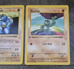 Pokemon TCG Machoke & Machop 1st Edition Base Shadowless Rare - Image 3