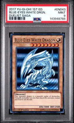 Blue-Eyes White Dragon DUSA-EN043 Duelist Saga 1st Edition PSA 9 YuGiOh - Image 1