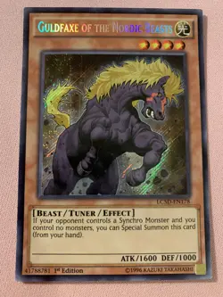 Yu-Gi-Oh! Guldfaxe of the Nordic Beasts LC5D-EN178 Secret Rare 1st Ed Near Mint - Image 1