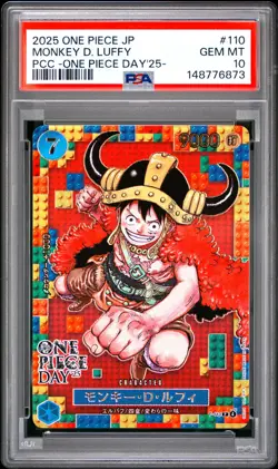 Monkey D. Luffy PSA10 2025 One Piece Japanese One Piece Day'25- #110 - Image 1