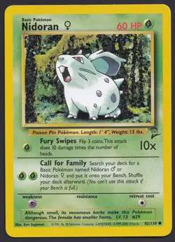 NIDORAN - Base Set 2 - 82/130 - Common - Pokemon Card - Unlimited Edition NM #2 - Image 1